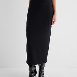 NWT Super High Waisted Pencil Skirt Black Long Back Slit Maxi Skirt Black
